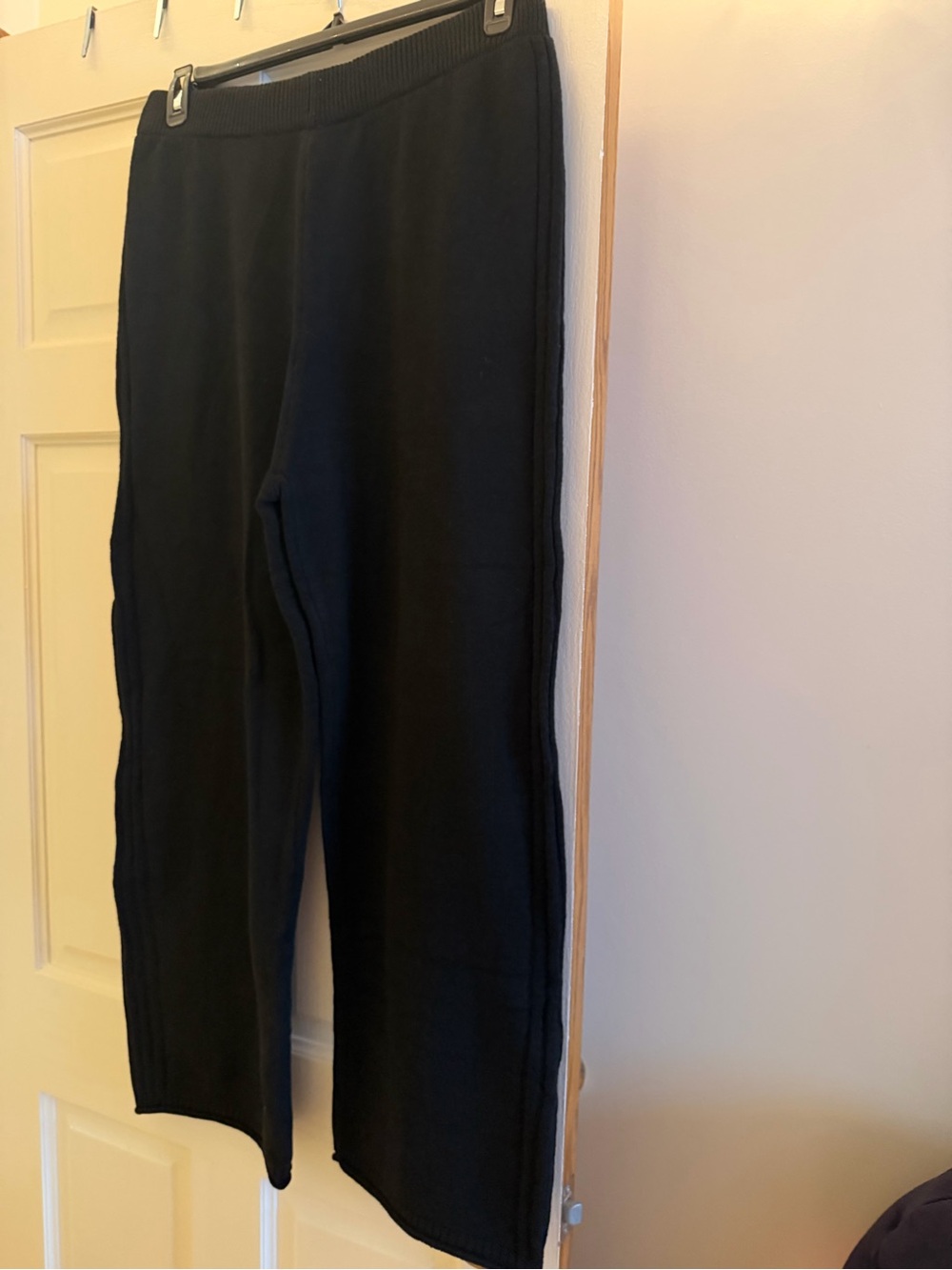 SHEIN Black Ribbed Knit Pull-On Jogger Pants